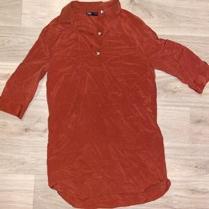 burn orange blouse dress